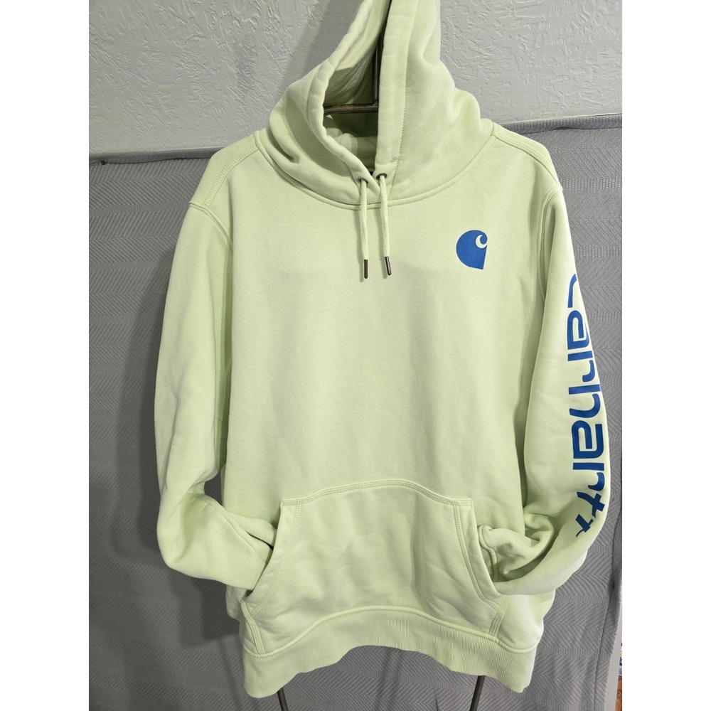 Carhartt Relaxed Fit Hoodie logo XXL Mens green‎ blue